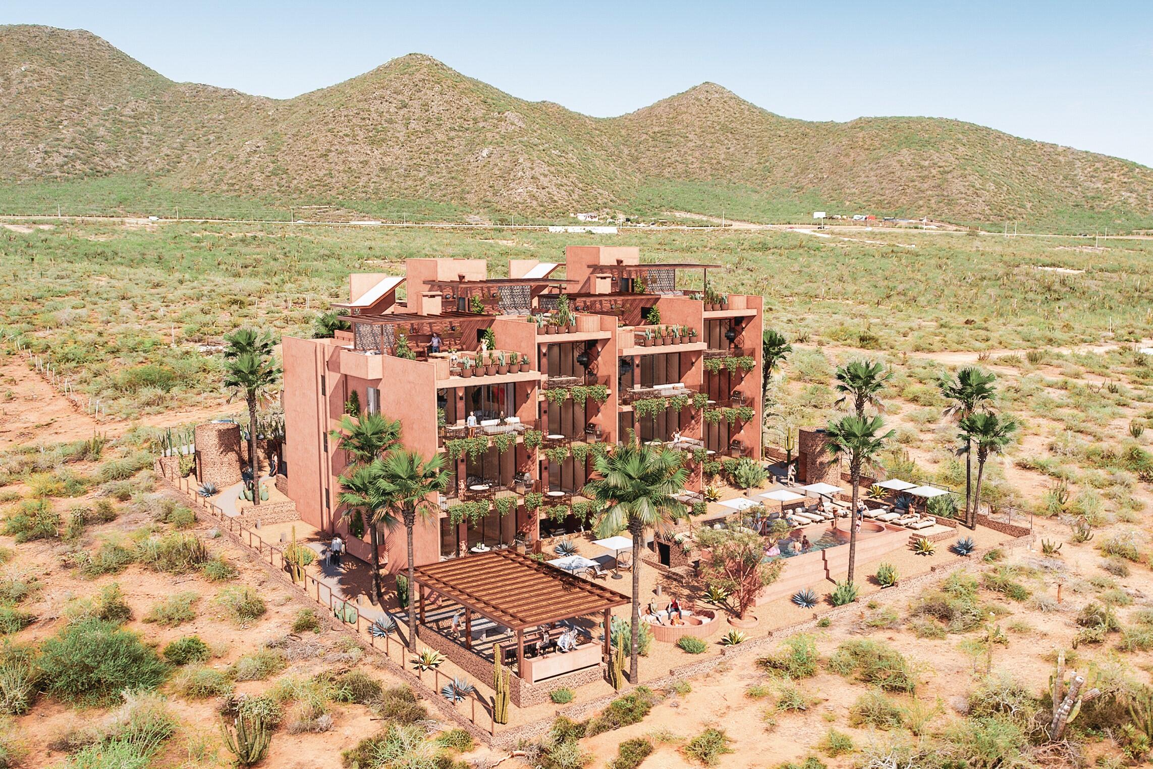 Los Cabos Vista Mare Condo for sale at Vista Mare in Cabo San Lucas, located on the ground floor and ready for delivery. This unit offers 128.03 m² total, distributed in 97.65 m² of interior space and 30.38 m² of terraces, providing comfortable and functional living areas. It features 2 bedrooms, 2 full bathrooms, living room, dining area, equipped kitchen, air conditioning, and a pleasant private patio, ideal for enjoying an exclusive outdoor space. It also includes 1 underground parking space. The development offers amenities such as a gym, 2 swimming pools, jacuzzi, and firepit, perfect for enjoying the Los Cabos lifestyle. An excellent option to live in, vacation, or invest in a high-demand real estate area. – TORRE 2 CABO CORRIDOR, Cabo Corridor, BS